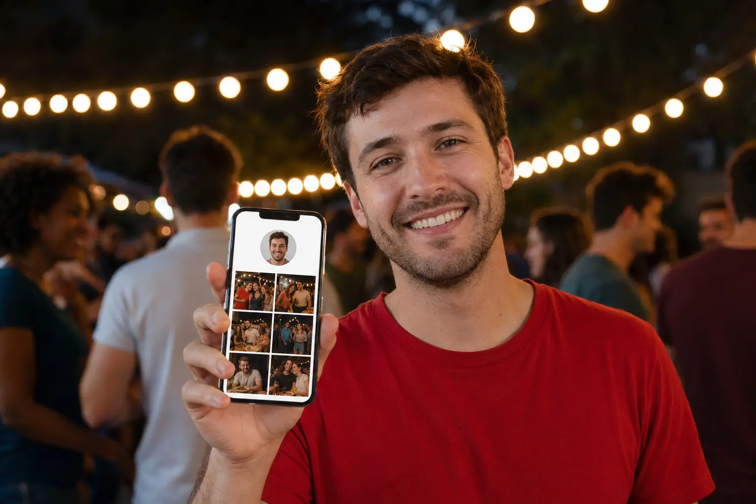 fan viewing a personalized event photo gallery on a phone